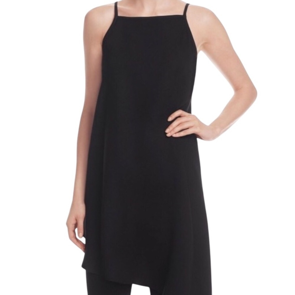 Layfayette 148 Asymmetrical Black Silk Tunic Large - Picture 11 of 11